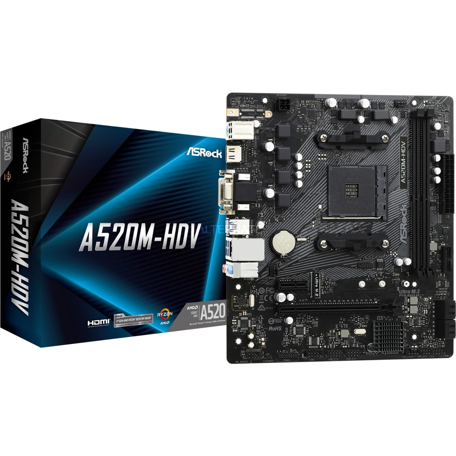 Sockel AM4 ASRock A520M-HDV, Mainboard 1 Sockel AM4 ASRock A520M-HDV, Mainboard