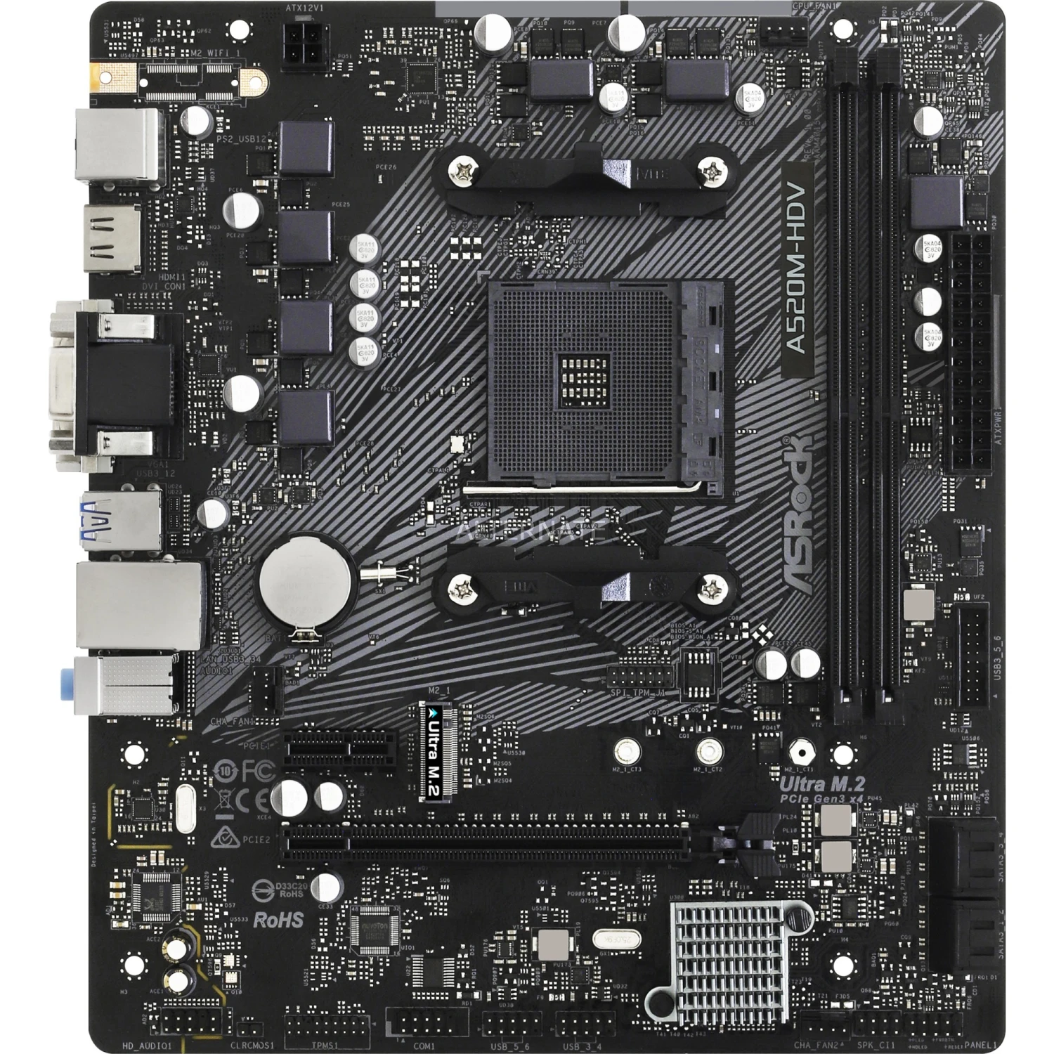 Sockel AM4 ASRock A520M-HDV, Mainboard 4 Sockel AM4 ASRock A520M-HDV, Mainboard – Bild 4