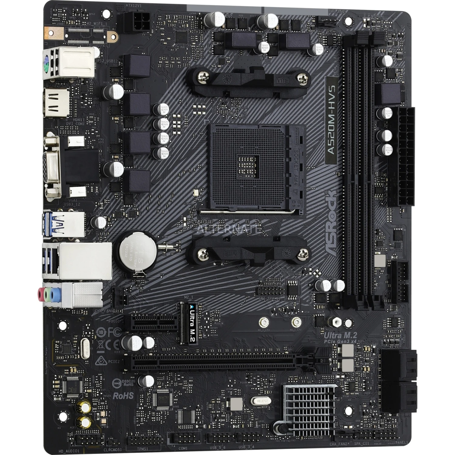 Sockel AM4 ASRock A520M-HVS, Mainboard 2 Sockel AM4 ASRock A520M-HVS, Mainboard – Bild 2