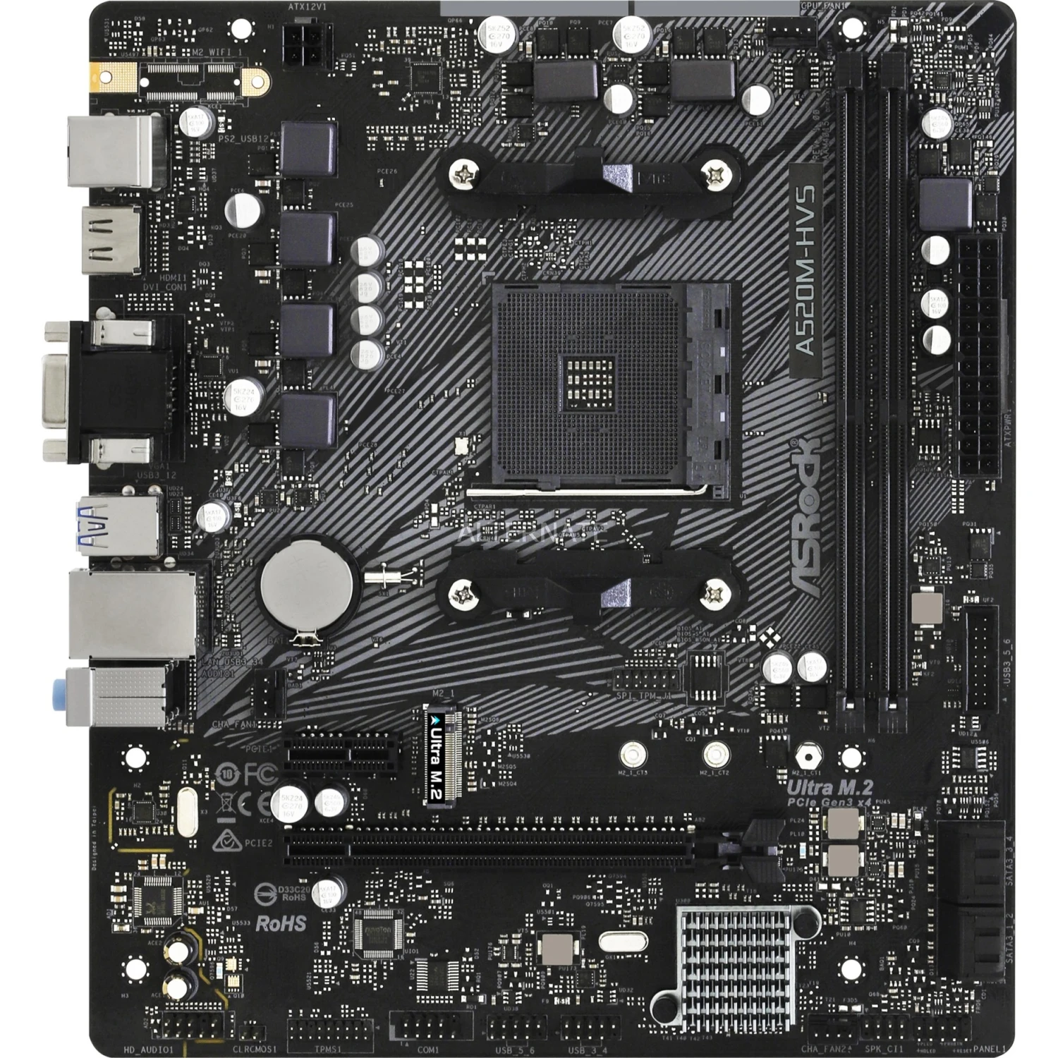 Sockel AM4 ASRock A520M-HVS, Mainboard 3 Sockel AM4 ASRock A520M-HVS, Mainboard – Bild 3