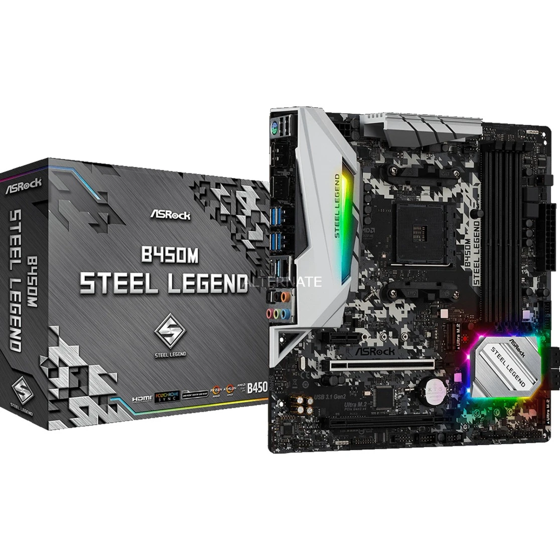 Sockel AM4 ASRock B450M STEEL LEGEND, Mainboard 1 Sockel AM4 ASRock B450M STEEL LEGEND, Mainboard