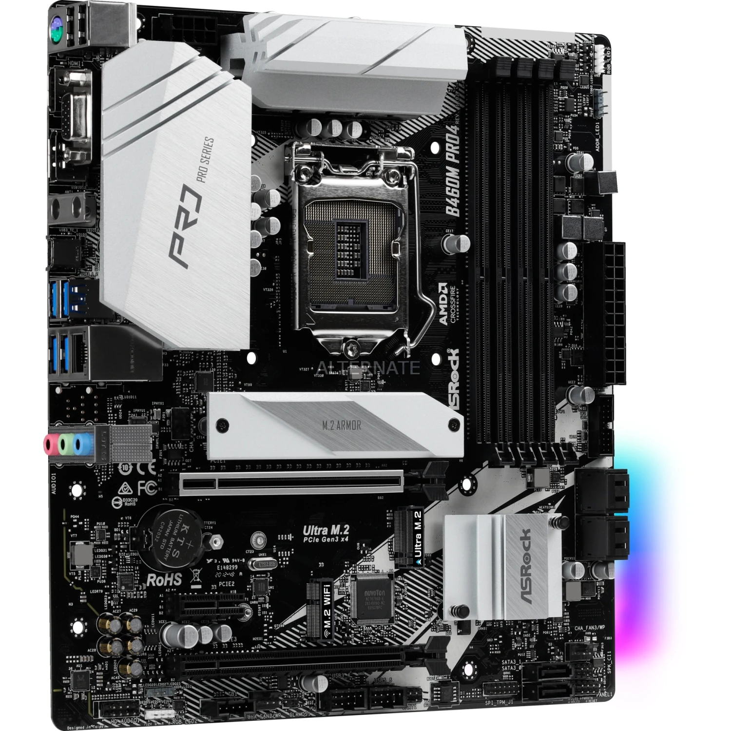 Sockel 1200 ASRock B460M PRO4, Mainboard 2 Sockel 1200 ASRock B460M PRO4, Mainboard – Bild 2