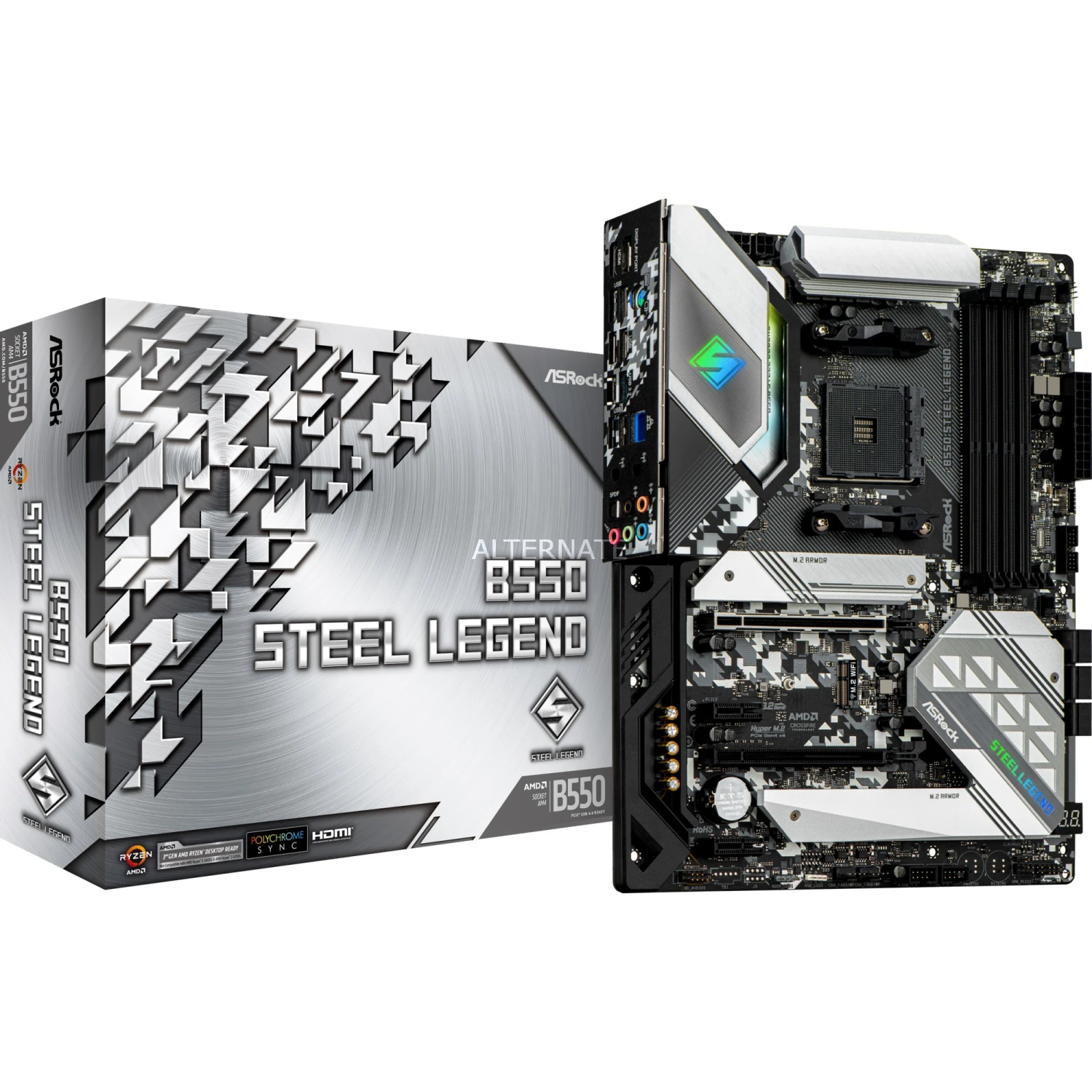 Sockel AM4 ASRock B550 Steel Legend, Mainboard 1 Sockel AM4 ASRock B550 Steel Legend, Mainboard