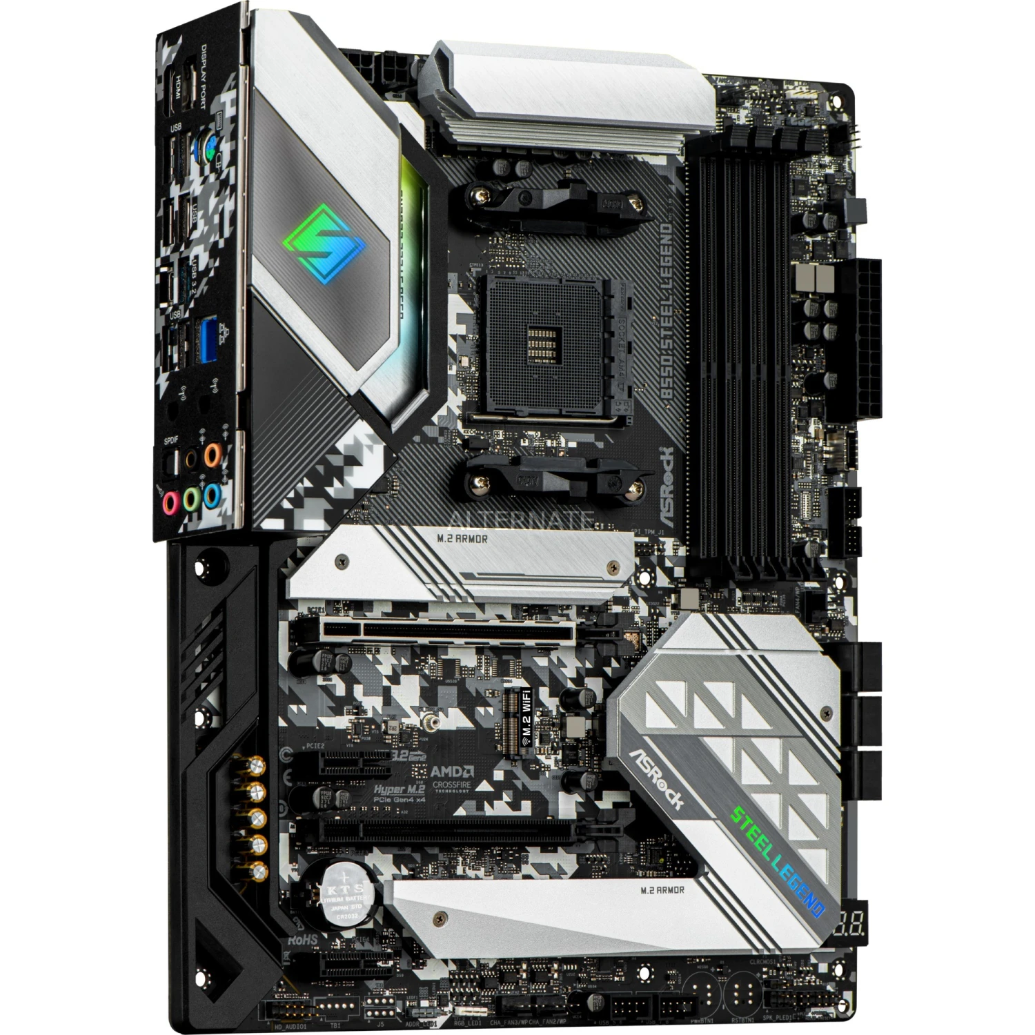 Sockel AM4 ASRock B550 Steel Legend, Mainboard 2 Sockel AM4 ASRock B550 Steel Legend, Mainboard – Bild 2