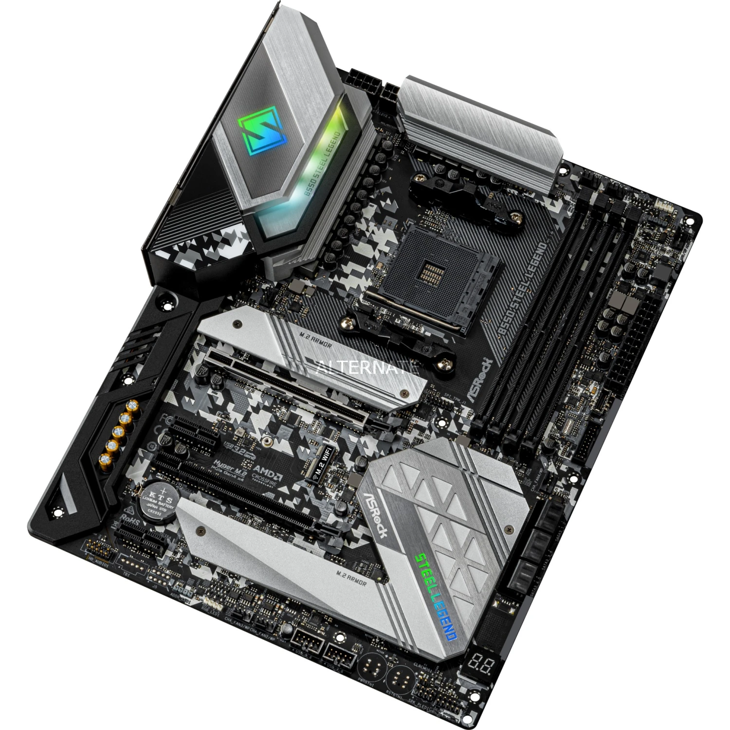 Sockel AM4 ASRock B550 Steel Legend, Mainboard 4 Sockel AM4 ASRock B550 Steel Legend, Mainboard – Bild 4