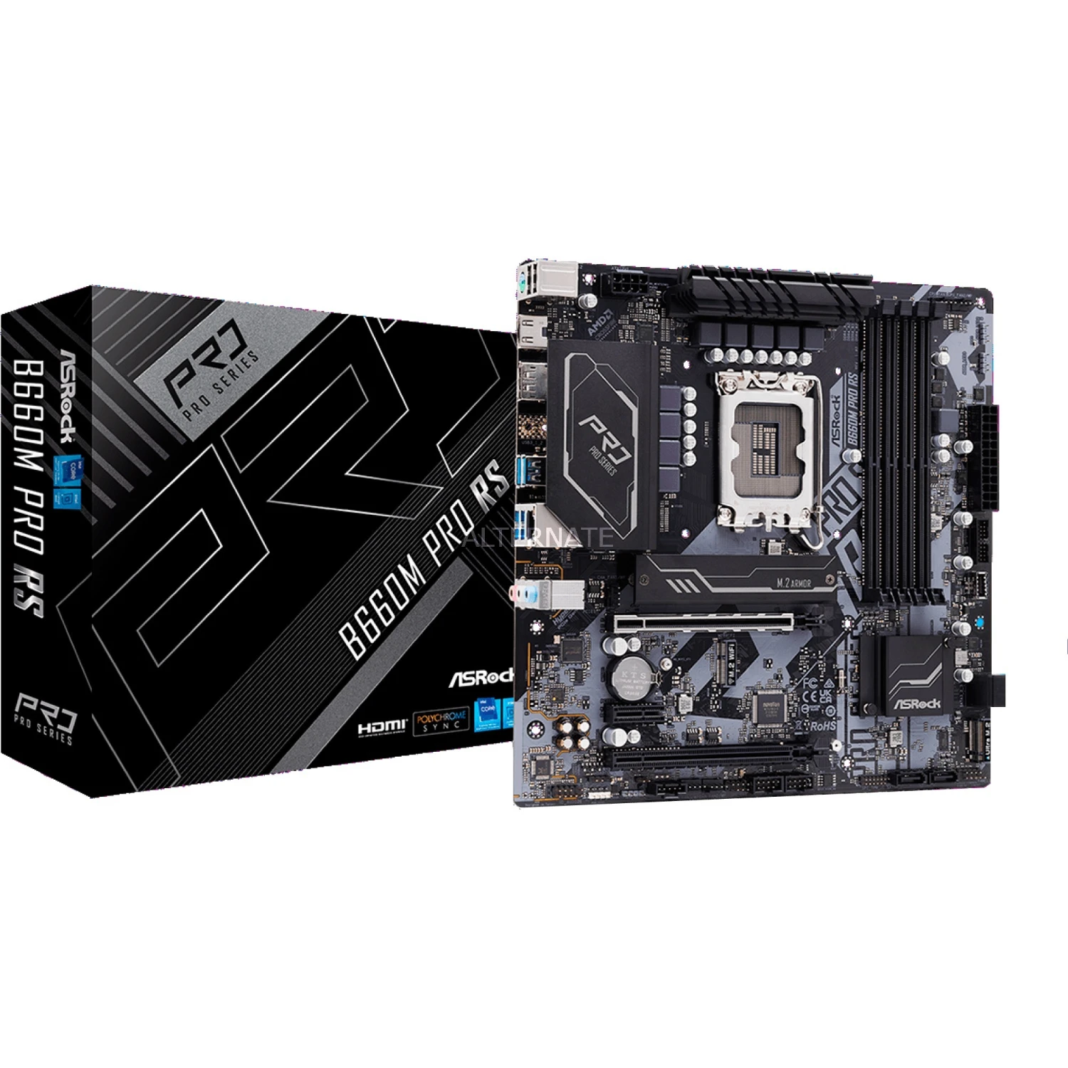 Sockel 1700 ASRock B660M PRO RS, Mainboard 1 Sockel 1700 ASRock B660M PRO RS, Mainboard