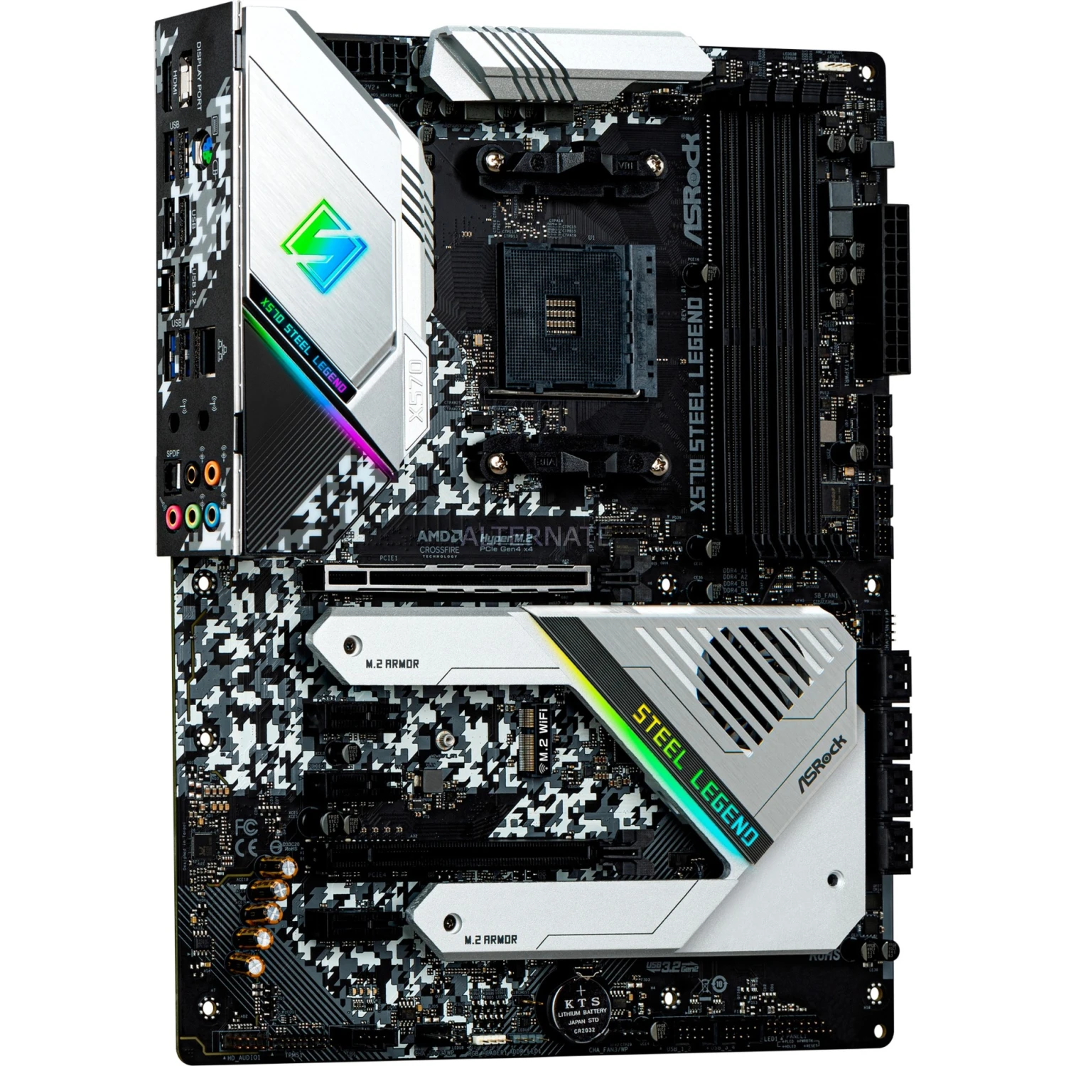 Sockel AM4 ASRock X570 STEEL LEGEND, Mainboard (schwarz/metall) 3 Sockel AM4 ASRock X570 STEEL LEGEND, Mainboard (schwarz/metall) – Bild 3