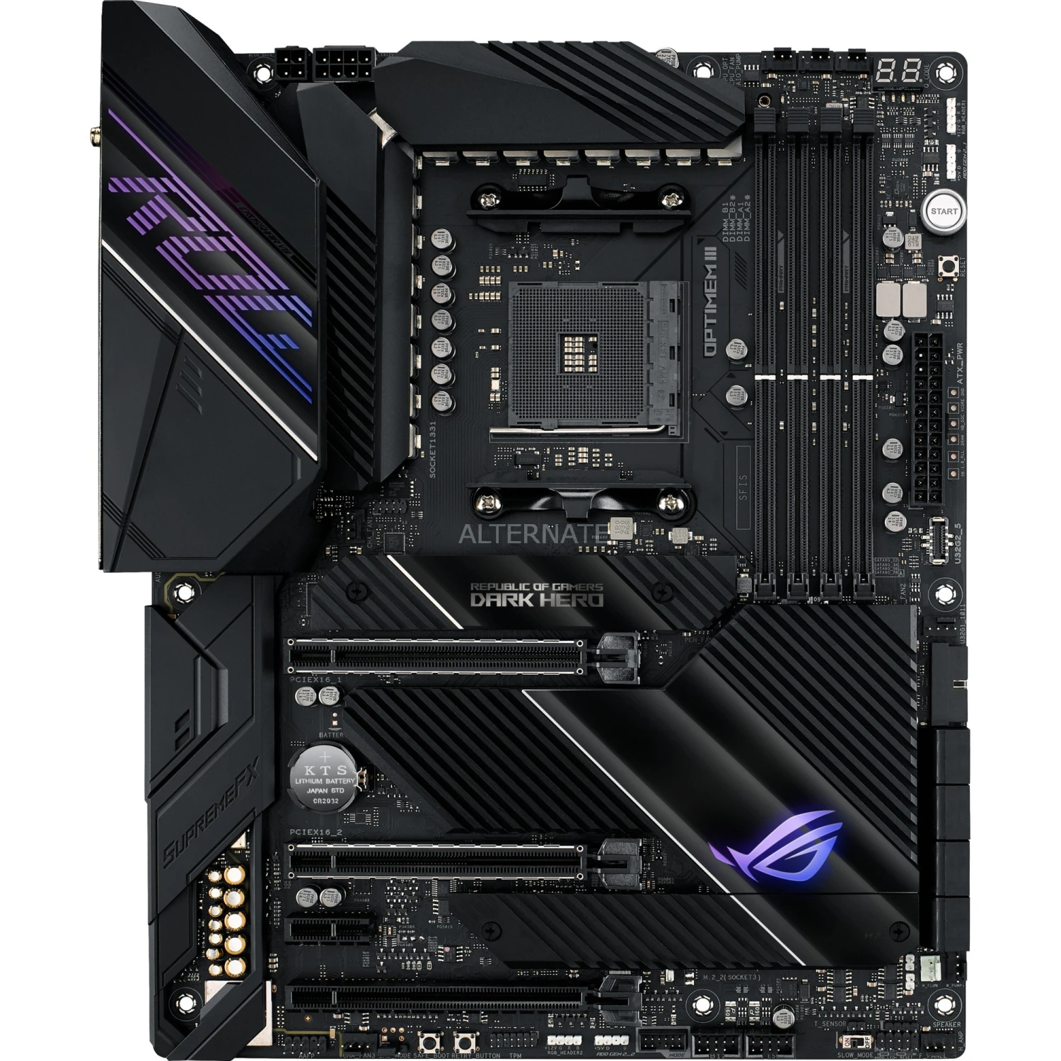 Sockel AM4 ASUS ROG CROSSHAIR VIII DARK HERO, Mainboard 3 Sockel AM4 ASUS ROG CROSSHAIR VIII DARK HERO, Mainboard – Bild 3