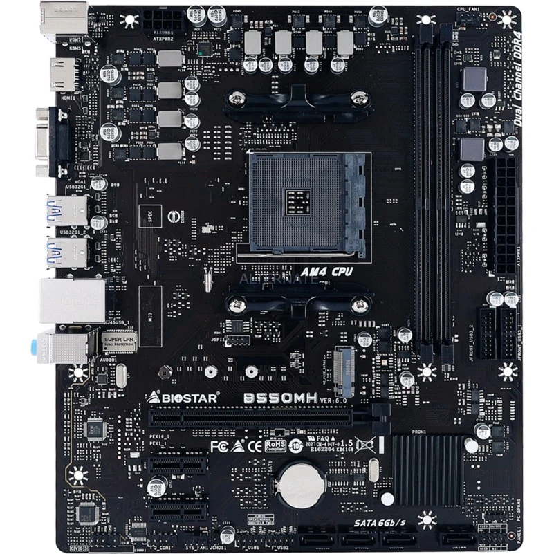 Sockel AM4 Biostar B550MH Ver. 6.0, Mainboard 2 Sockel AM4 Biostar B550MH Ver. 6.0, Mainboard – Bild 2