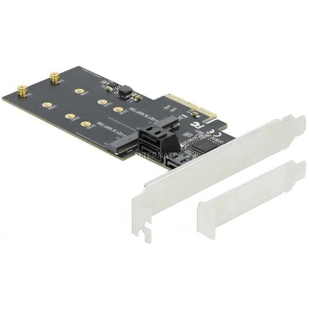 Controller DeLOCK 3 Port SATA + M.2 Key B PCIe X4 Low Profile, Schnittstellenkarte
