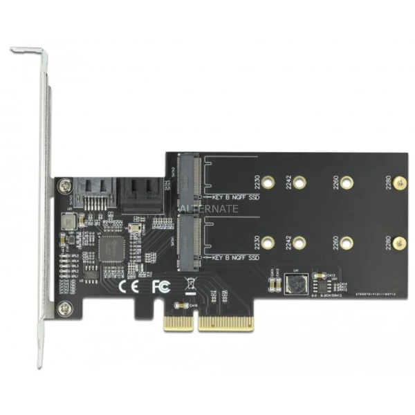 Controller DeLOCK 3 Port SATA + M.2 Key B PCIe X4 Low Profile, Schnittstellenkarte – Bild 3