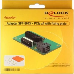 SSD Zubehör DeLOCK Adapter SFF-8643 > PCIe X4, Konverter (mit Befestigungsplatte) -Mainboards Verkaufsgeschäft DeLOCK Adapter SFF 8643 PCIe x4 Konverter@@fpuvgs 5