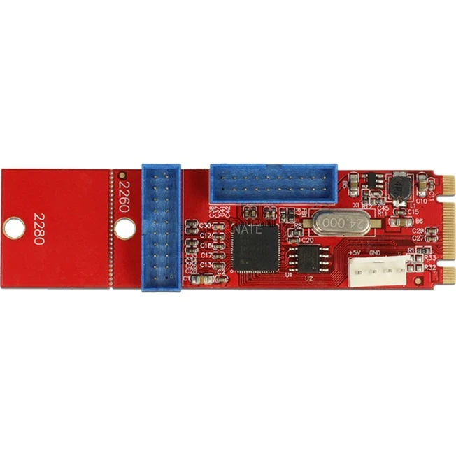 Mainboard Zubehör DeLOCK M.2 Key B+M Stecker > 2 X USB 3.0 Pfostenstecker, Konverter – Bild 2