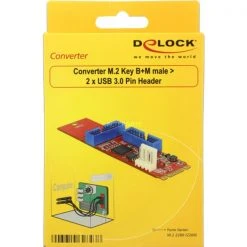 Mainboard Zubehör DeLOCK M.2 Key B+M Stecker > 2 X USB 3.0 Pfostenstecker, Konverter -Mainboards Verkaufsgeschäft DeLOCK M 2 Key B M Stecker 2 x USB 3 0 Pfostenstecker Konverter@@fpuvgv 4