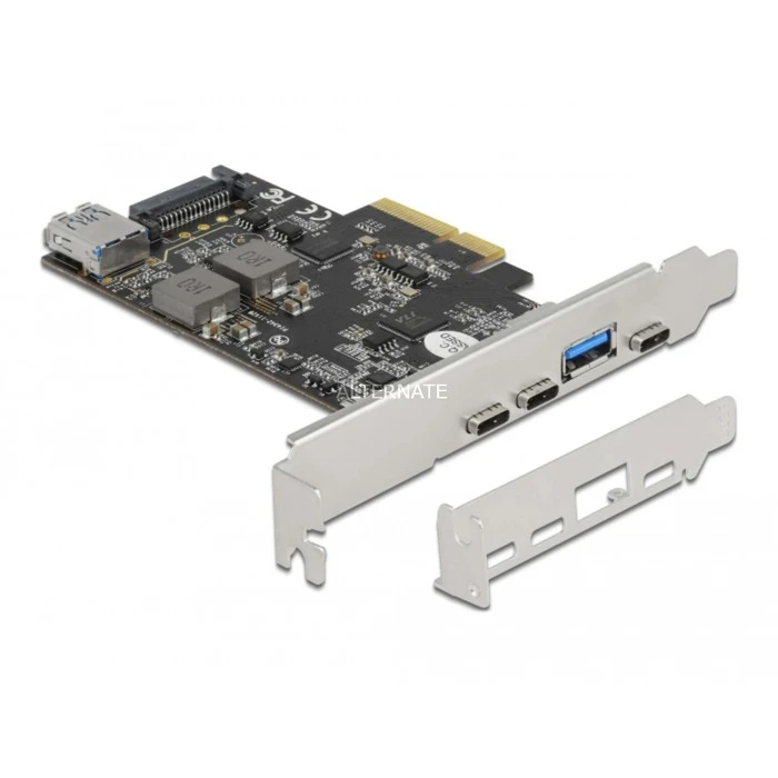 DeLOCK PCI Express X4 Karte Zu 3 X USB Type-C + 2 X USB Typ-A - SuperSpeed USB 10 Gbps - Low Profile Formfaktor, USB-Controller 1 DeLOCK PCI Express X4 Karte Zu 3 X USB Type-C + 2 X USB Typ-A - SuperSpeed USB 10 Gbps - Low Profile Formfaktor, USB-Controller