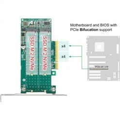 DeLOCK PCI Express X8 Karte Zu 2 X Intern NVMe M.2 Key M - Bifurcation, Controller -Mainboards Verkaufsgeschäft DeLOCK PCI Express x8 Karte zu 2 x intern NVMe M 2 Key M Bifurcation Controller@@1690898 4