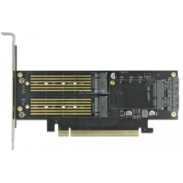 Controller DeLOCK PCIe X16 Karte > 2x M.2 KeyB + 1x MSATA, Schnittstellenkarte – Bild 3