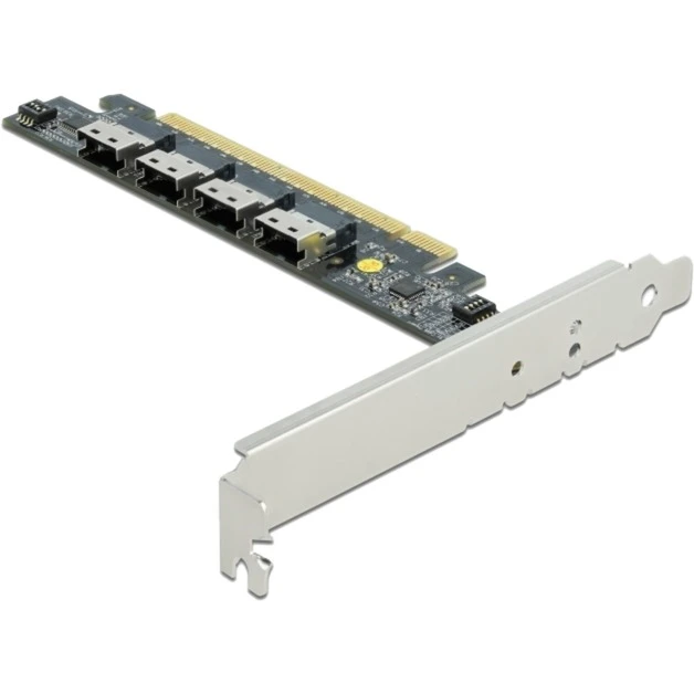 Controller DeLOCK PCIe X16 Karte Zu 4 X Intern SFF-8654 4i NVMe - Bifurcation, Schnittstellenkarte
