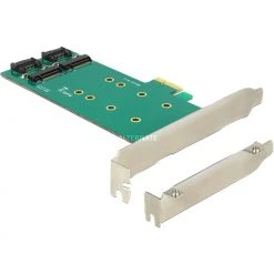 Controller DeLOCK PCIe X1 > 2 X M.2 Key B Low Profi, Adapter