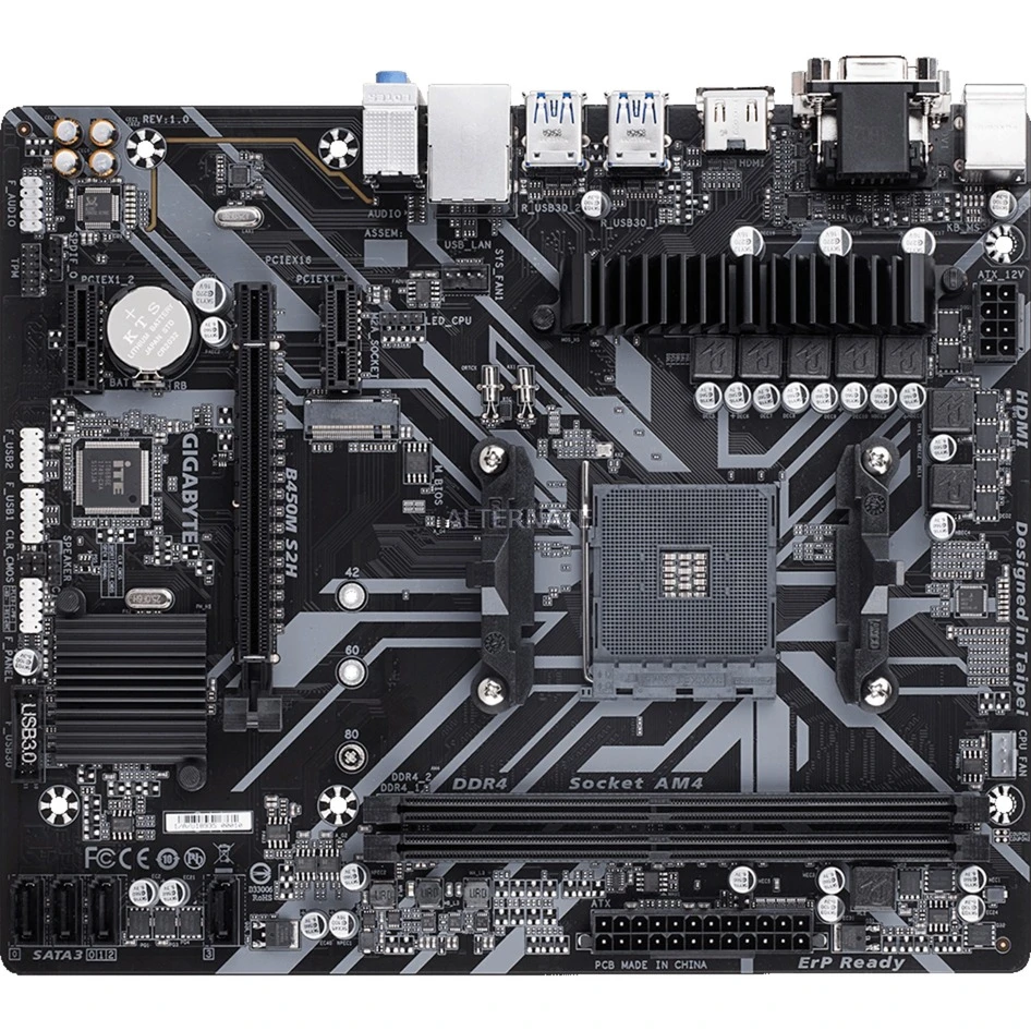 Sockel AM4 GIGABYTE B450M S2H, Mainboard 2 Sockel AM4 GIGABYTE B450M S2H, Mainboard – Bild 2