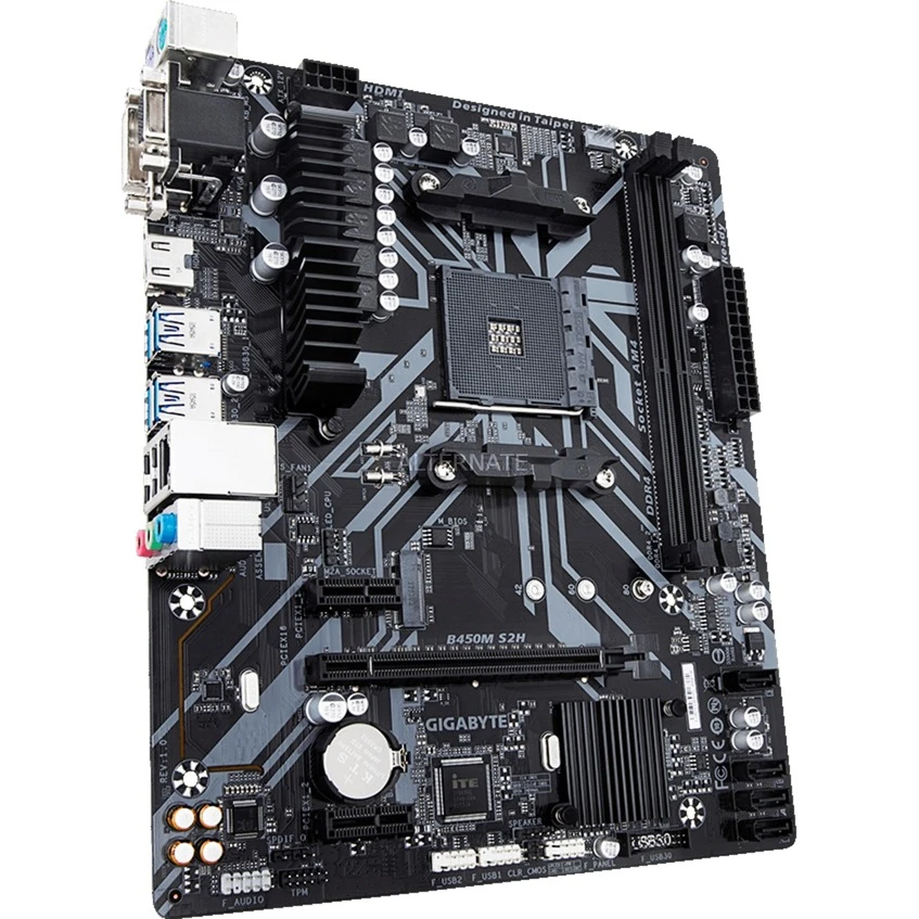 Sockel AM4 GIGABYTE B450M S2H, Mainboard 3 Sockel AM4 GIGABYTE B450M S2H, Mainboard – Bild 3