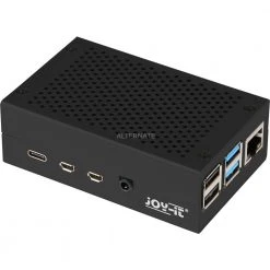 Joy-IT Aluminiumgehäuse Für Raspberry Pi 4 B (schwarz, Für Raspberry Pi 4 B)