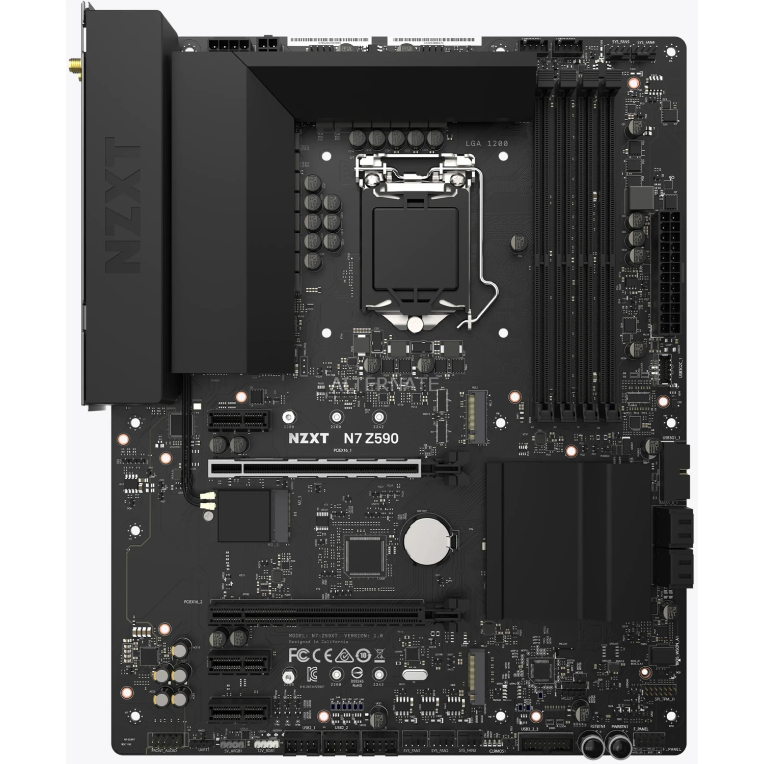 Sockel 1200 NZXT N7 Z590 Matte Black, Mainboard (schwarz (matt)) 4 Sockel 1200 NZXT N7 Z590 Matte Black, Mainboard (schwarz (matt)) – Bild 4