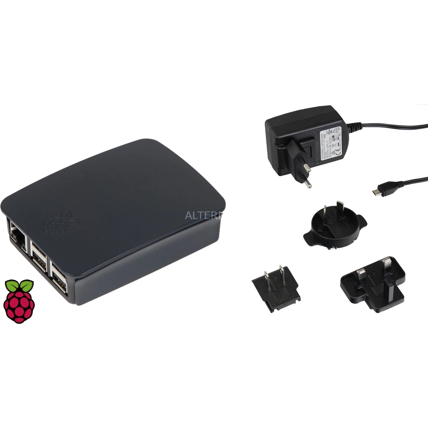 Raspberry Pi Foundation Offizielles Raspberry Gehäuse & Netzteil Bundle (schwarz) 1 Raspberry Pi Foundation Offizielles Raspberry Gehäuse & Netzteil Bundle (schwarz)